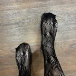 Women Rattan Sexy Stockings Club Party Anti-Snagging Flowers Tights Calcetines Fish Net Stocking Fishnet Mesh Lace Pantyhoses photo review